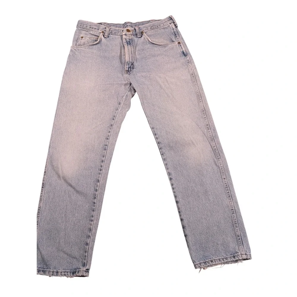 Wrangler Men's Authentics Straight Leg Light Wash Denim Jeans Size 32x28